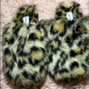 Crew cuts leopard slippers